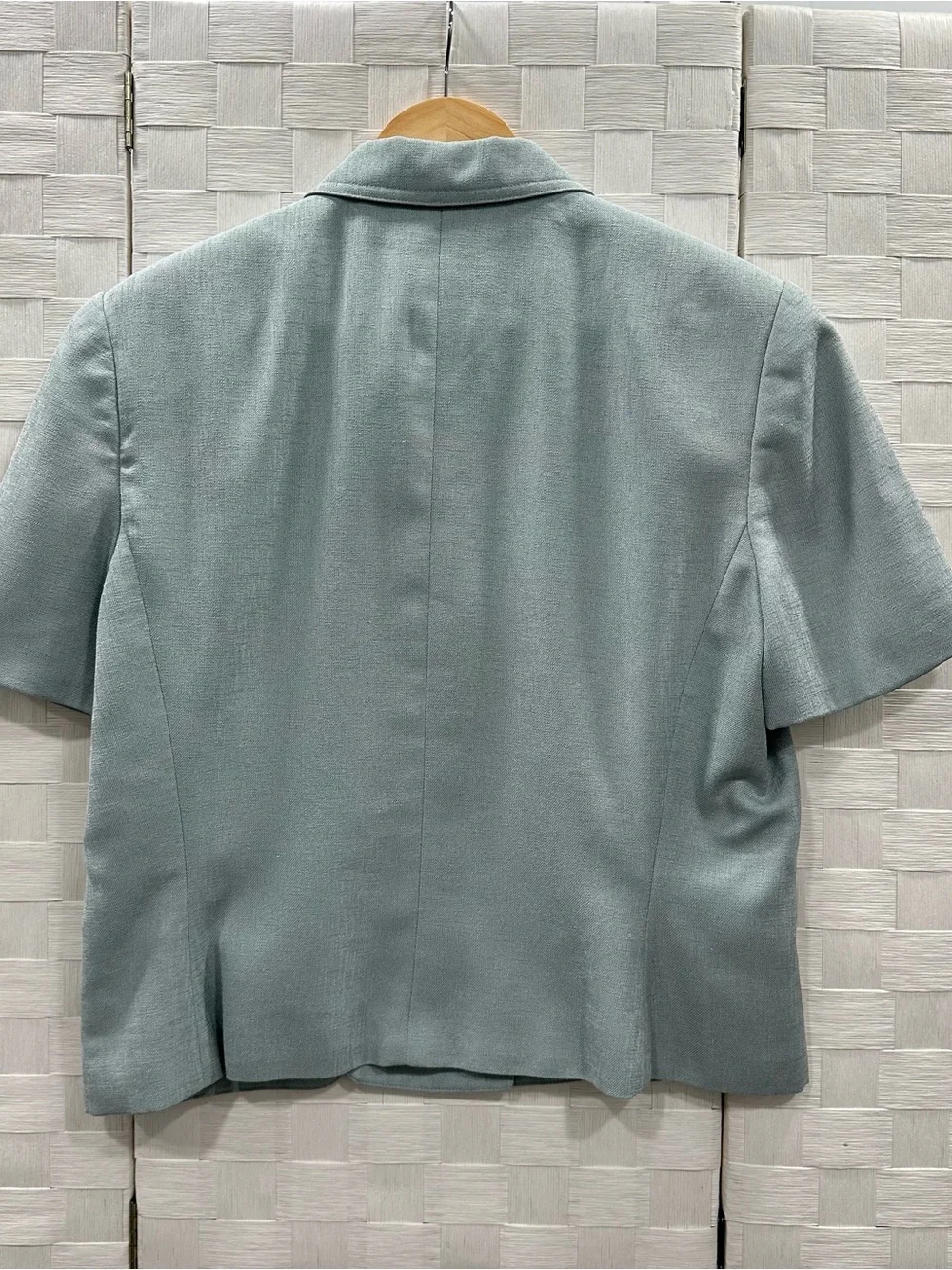 Vintage Kasper for A.S.L. Aqua 2-Piece Skirt Suit Sz 14 Short Sleeve Blazer Set